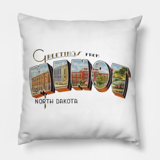 Greetings from Minot North Dakota Pillow