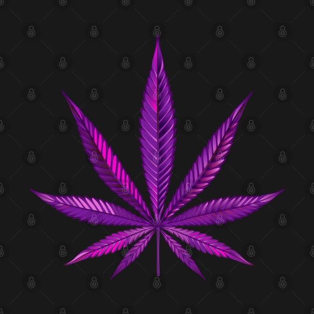 Purple Cannabis Leaf by gronly