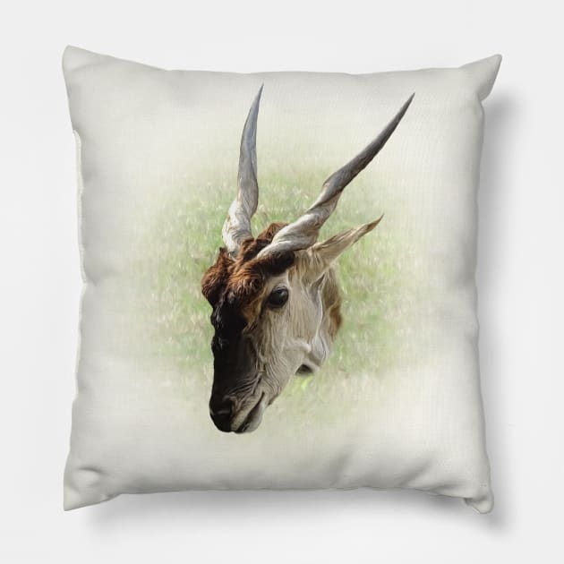 Eland antelope Pillow by Guardi