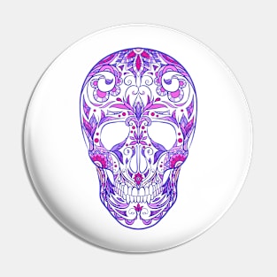 Neon sugar skull Pin