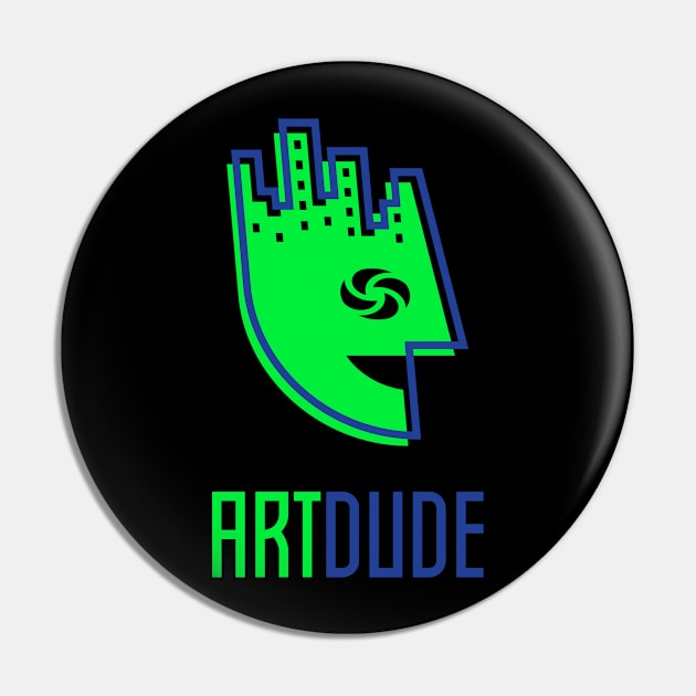 YourArtDude Logo In Lime And Blue Pin by yourartdude