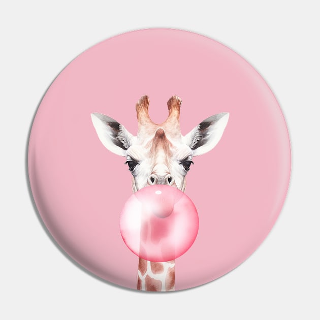 Funny Bubblegum Giraffe Pin by Arabic calligraphy Gift 