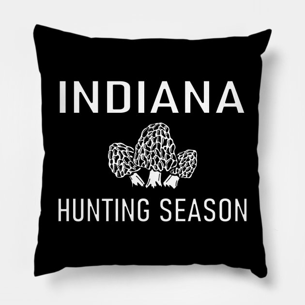 Indiana Mushroom Hunting Season Pillow by Downtown Rose