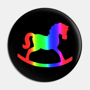 Rainbow Rocking Horse Silhouette Pin