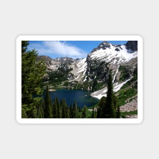 Sawtooth Mountains Landscape with a Lake Magnet