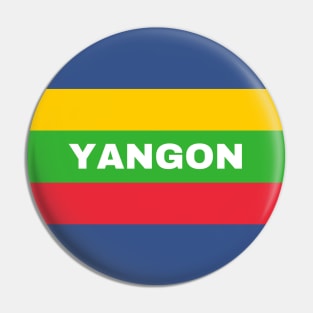 Yangon City in Myanmar Flag Colors Pin