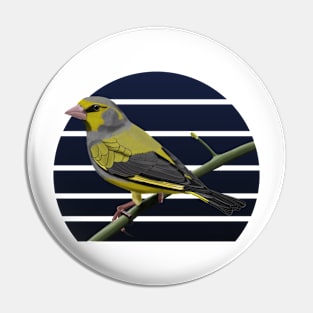 jz.birds Greenfinch Bird Animal Art Pin