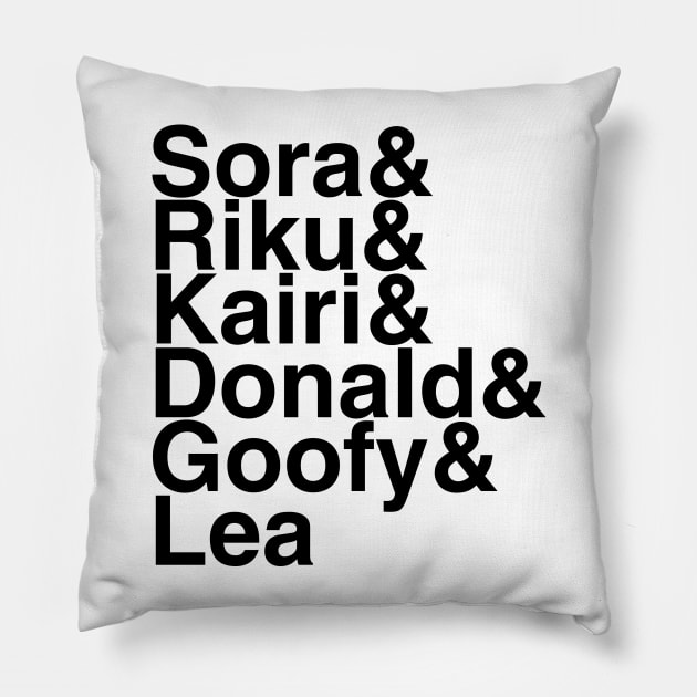 Kingdom Hearts Helvetica List Pillow by DennisMcCarson