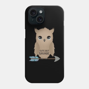 Kawaii Owl on Arrow - Cute but Savage Phone Case