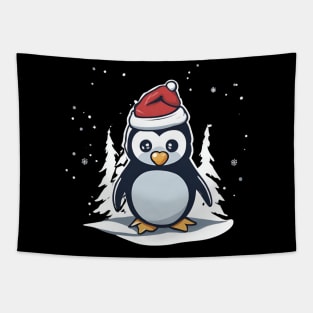 cute santa penguin Tapestry