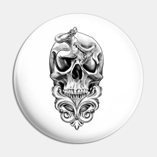 Skull and snakes Pin