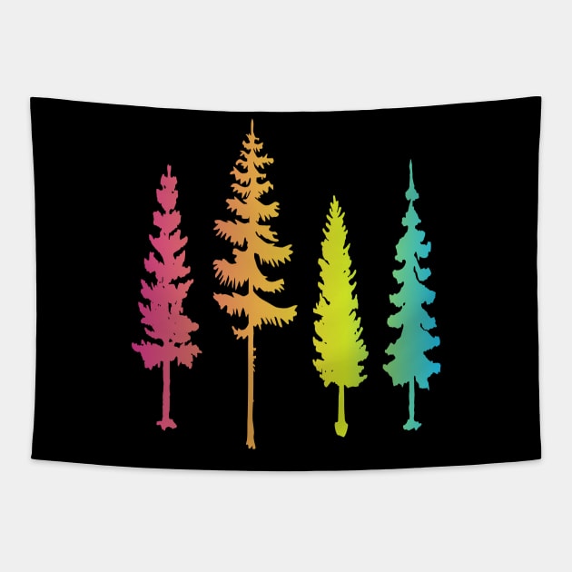 The Best Artsy Conifer Trees Tapestry by PallKris