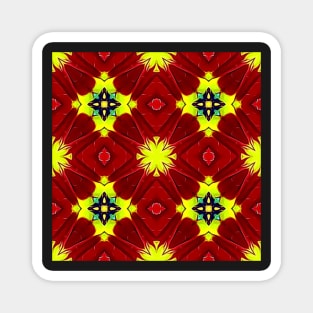 Red Yellow Chrysanthemum Pattern Number 20 Magnet