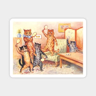 Winner Ping Pong Cats by Louis Wain Magnet