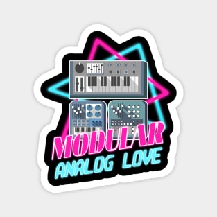 Modular Vaporwave Synthesizer Vintage Retro Analog Love 80th Magnet