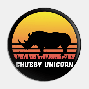 Chubby Unicorn Rhino Sunset Gift Pin