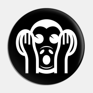 3 Wise Monkeys Kikazaru 聞かざる Hear NO Evil Emoji Pin