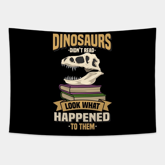 Librarian T Shirts dinosaur literature nerd geek Tapestry by biNutz