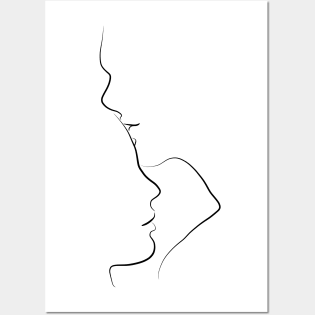 Premium Vector  One line drawing of asian couple forehead kiss with their  heart on 14 februarytogetherness line face kiss for love