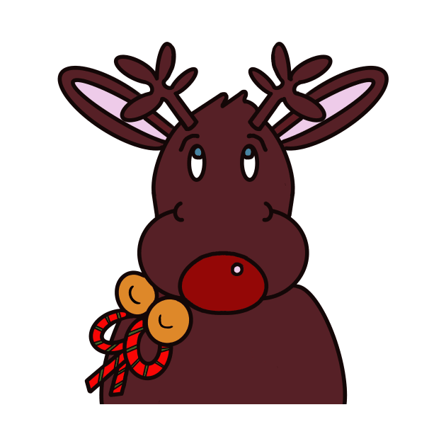 Merry Christmas Cute Reindeer by SartorisArt1