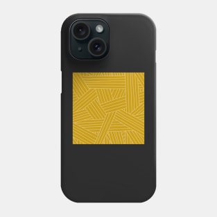 Crossing Lines in Mustard Yellow Phone Case