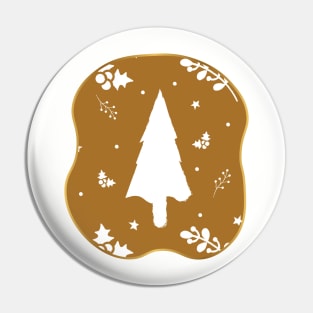 Holiday Pattern with Pine Trees Pin