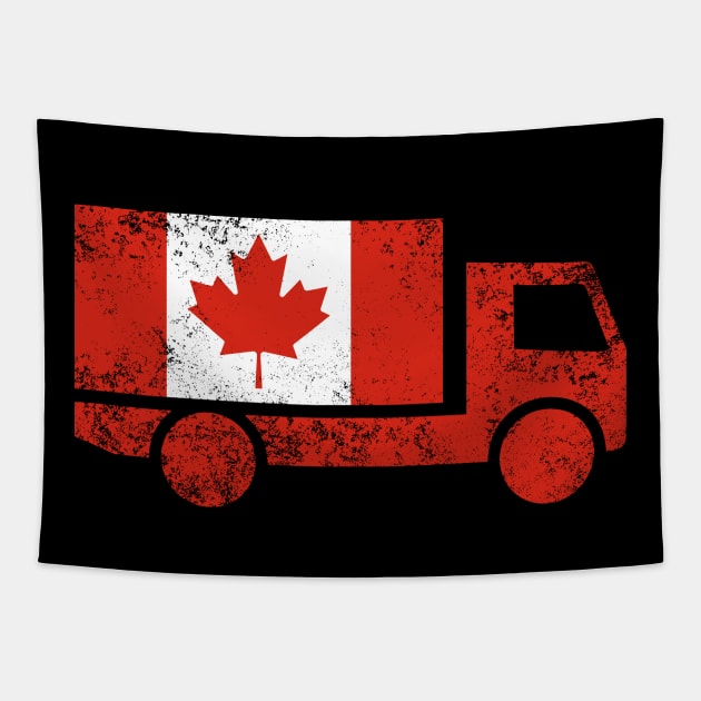 Canada Flag Truck Tapestry by Decamega