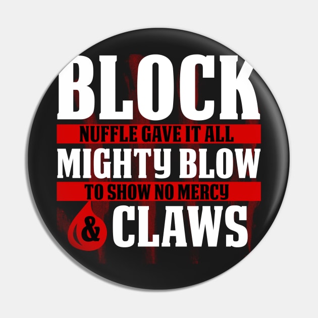 Block, Mighty Blow and Claws Pin by yukiotanaka