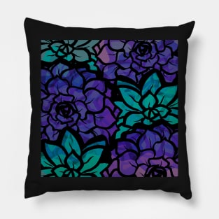 Purple and Teal Petal Punch - Digitally Illustrated Abstract Flower Pattern for Home Decor, Clothing Fabric, Curtains, Bedding, Pillows, Upholstery, Phone Cases and Stationary Pillow