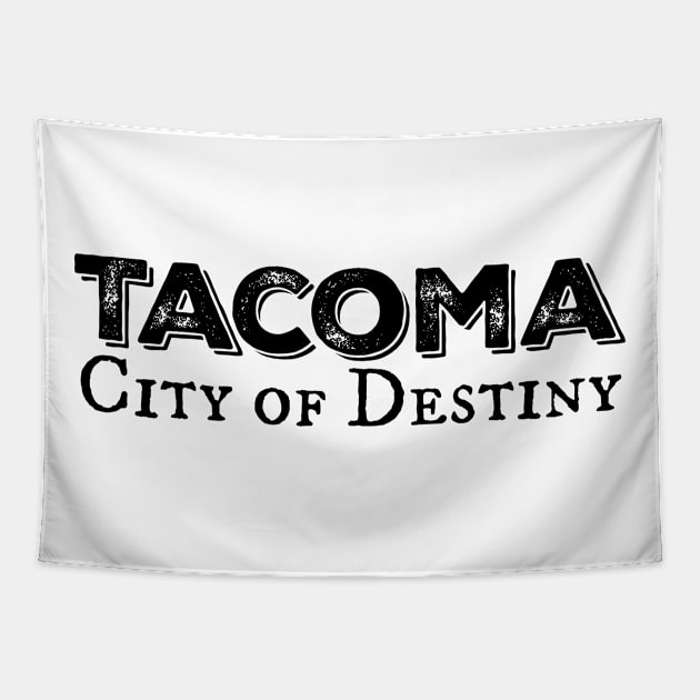 Tacoma, City Of Destiny: Black Ink Tapestry by Bri the Bearded Spoonie Babe