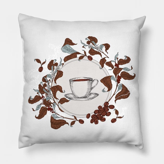 No Coffee No Workee Pillow by LaarniGallery