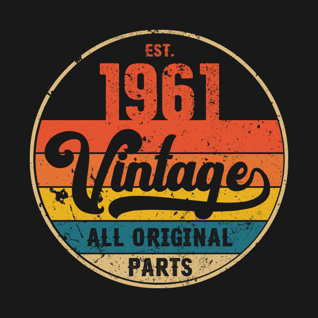 Discover 1961 Vintage All Original Parts Gift 59th Birthday - 1961 Vintage - T-Shirt