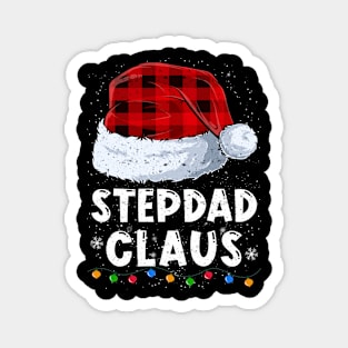 Stepdad Claus Red Plaid Christmas Santa Family Matching Pajama Magnet