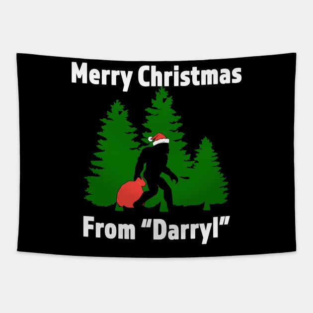 Merry Chiristmas From Daryl - Great Christmas Gift for the Believer - White Lettering & Multi Color Logo design3 Tapestry by RKP'sTees