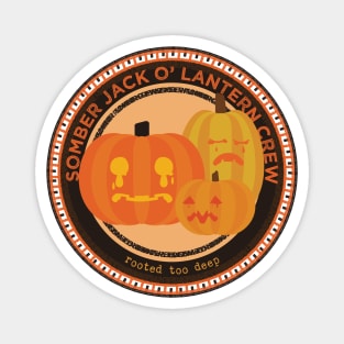 Somber Jack O' Lantern Crew [Round Stamp] Magnet