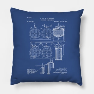 Brewery Patent - Beer Art - Blueprint Pillow