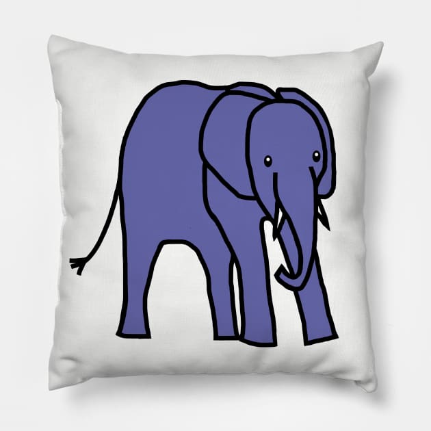 Very Peri Periwinkle Blue Baby Elephant Color of the Year 2022 Pillow by ellenhenryart