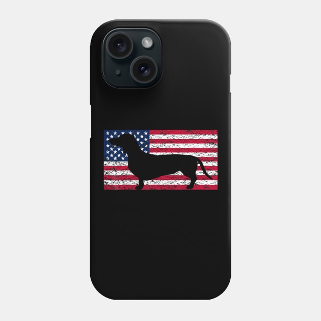 Dachshund American Flag 4th Of July Phone Case by Xamgi