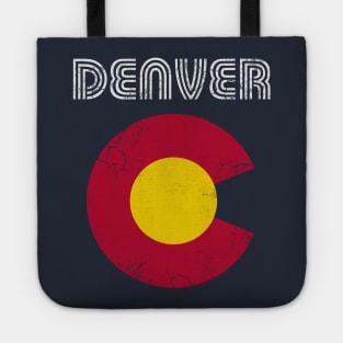 Retro Fade Denver Colorado Flag Home Love Tote