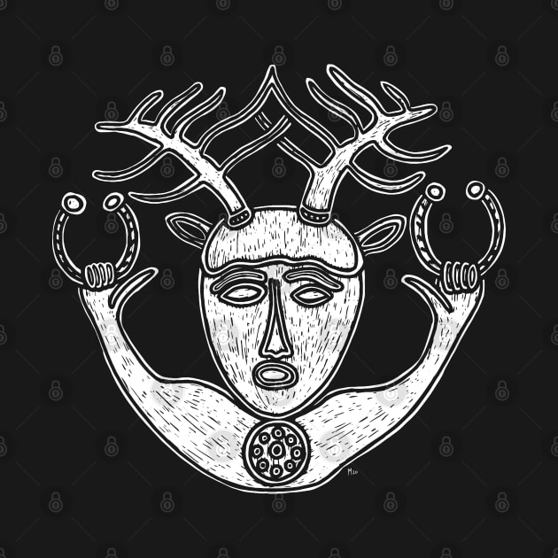 Celtic God Cernunnos Holding Two Torcs by LaForma