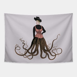 Victorian Octopus woman Tapestry