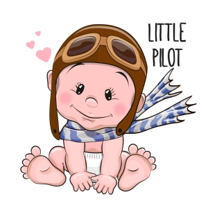 Cute baby in a pilot's hat T-Shirt