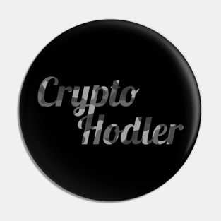 Crypto Hodler Black and White Camo Big Logo Pin