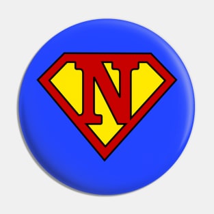 Superhero Symbol Letter N Pin