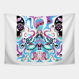 kraken in the squid games of monsters ecopop Tapestry