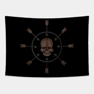 skull and arrows Tapestry