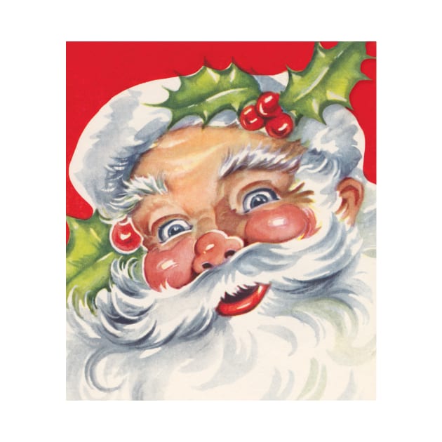 Vintage Christmas, Retro Jolly Santa Claus by MasterpieceCafe