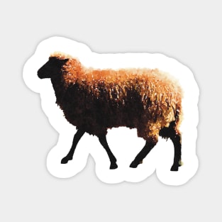 Fuzzy Golden Brown Sheep Magnet