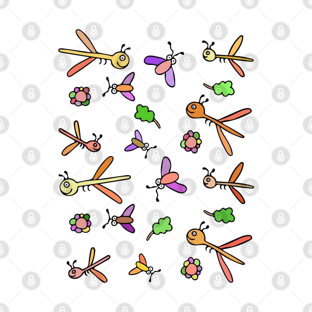 Cute and Colorful Dragonfly Pattern by Davey's Designs