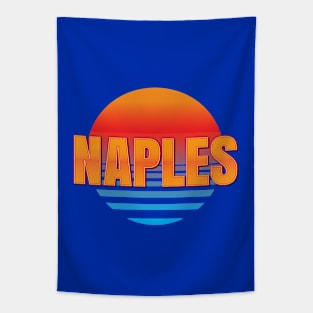 Naples Florida Retro Sunset Tapestry